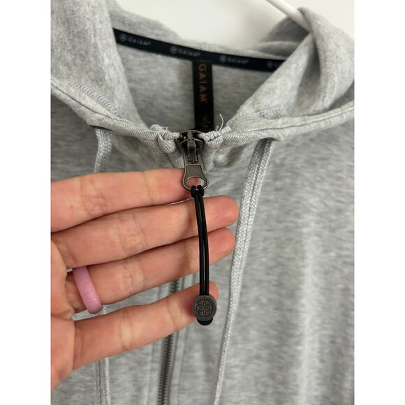 Gaiam Namaste Lightweight Sweatshirt Gray Full Zip Size Small - Picture 7 of 8